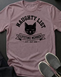 Naughty Lifetime Tee Gift For Cat Lover