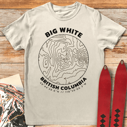Big White Topo Map T Shirt Gift For Skier