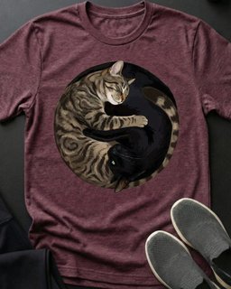 Yin Yang Tee Gift For Cat Lover