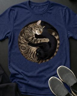 Yin Yang Tee Gift For Cat Lover