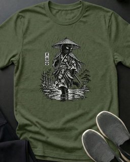 Rain Samurai Tee Gift For Cat Lover