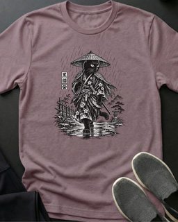 Rain Samurai Tee Gift For Cat Lover