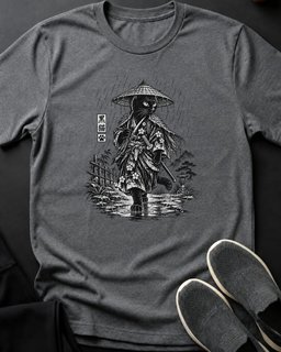 Rain Samurai Tee Gift For Cat Lover