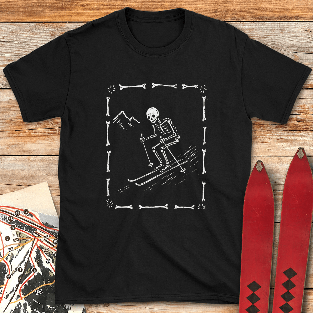 Bones And Skis T Shirt Gift For Skier
