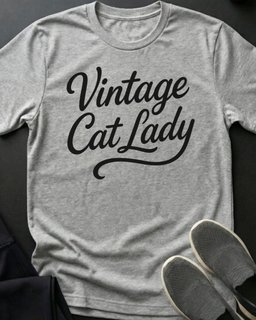 Vintage Tee Gift For Cat Lover