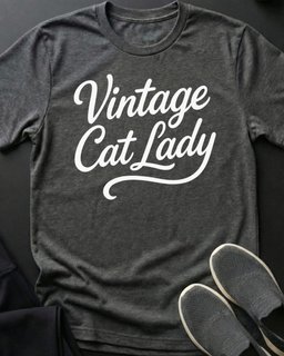Vintage Tee Gift For Cat Lover