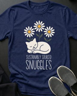Sustainable Snuggles Tee Gift For Cat Lover