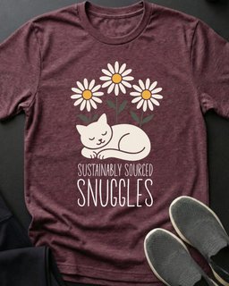 Sustainable Snuggles Tee Gift For Cat Lover