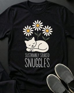 Sustainable Snuggles Tee Gift For Cat Lover