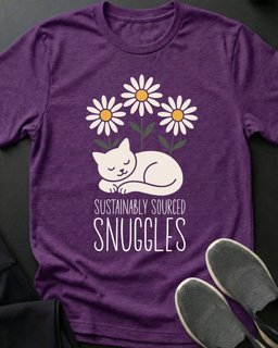 Sustainable Snuggles Tee Gift For Cat Lover