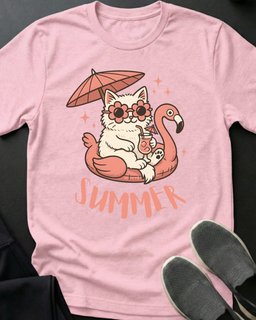 Summer Kitty Tee Gift For Cat Lover