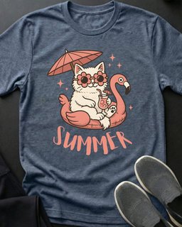 Summer Kitty Tee Gift For Cat Lover