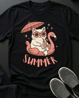 Summer Kitty Tee Gift For Cat Lover
