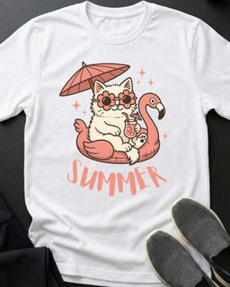 Summer Kitty Tee Gift For Cat Lover