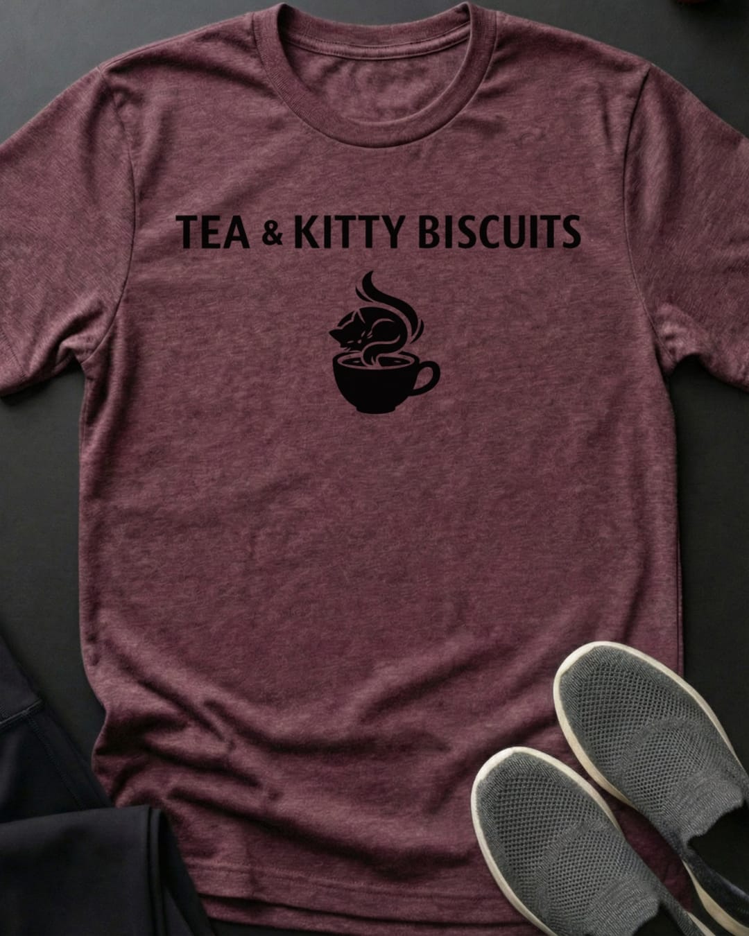 Tea And Kitty Biscuits Tee Gift For Cat Lover