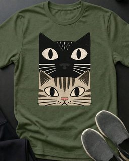 Tabby Cat Stack Tee Gift For Cat Lover