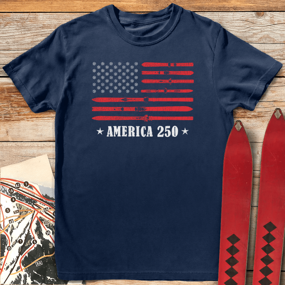 American Skier 250 T Shirt Gift For Skier