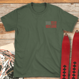 American Skier Pocket T Shirt Gift For Skier