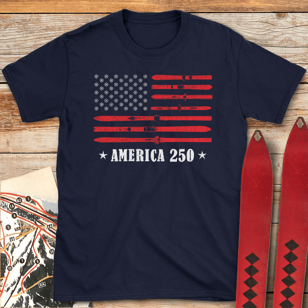 American Skier 250 T Shirt Gift For Skier