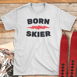 Born Skier T Shirt Gift For Skier