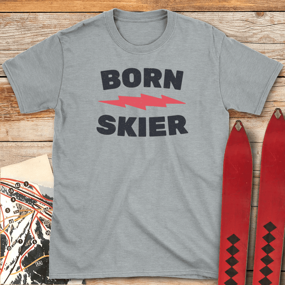 Born Skier T Shirt Gift For Skier