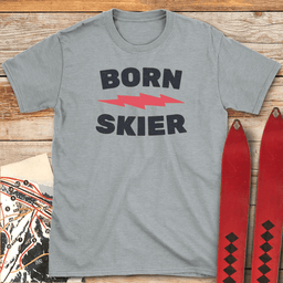Born Skier T Shirt Gift For Skier