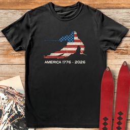 America Ski Flag 250 T Shirt Gift For Skier