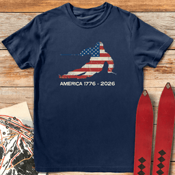 America Ski Flag 250 T Shirt Gift For Skier