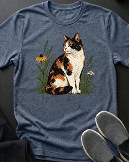 Wildflower Calico Tee Gift For Cat Lover