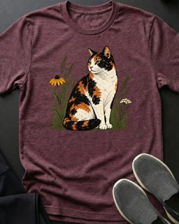Wildflower Calico Tee Gift For Cat Lover