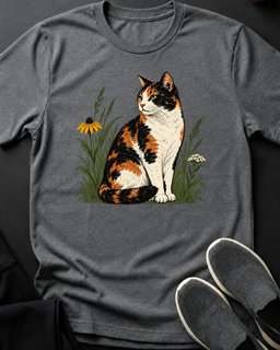 Wildflower Calico Tee Gift For Cat Lover