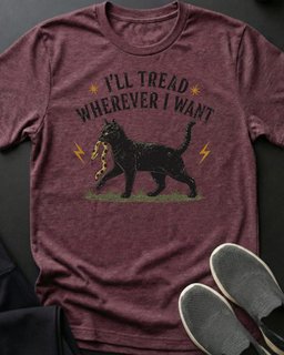 Tread Wherever Tee Gift For Cat Lover