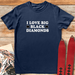 Big Black Diamonds T Shirt Gift For Skier