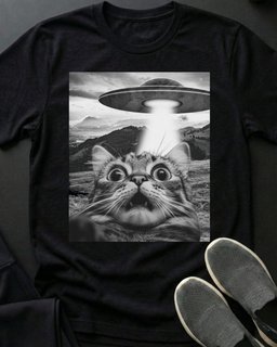 Ufo Kitty Tee Gift For Cat Lover