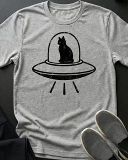 Ufo Cat Tee Gift For Cat Lover