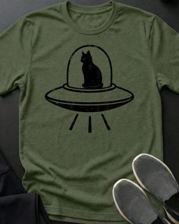 Ufo Cat Tee Gift For Cat Lover