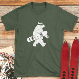 Board Bear T Shirt Gift For Skier