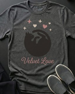 Velvet Love Tee Gift For Cat Lover