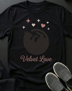 Velvet Love Tee Gift For Cat Lover
