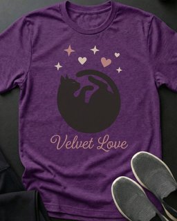 Velvet Love Tee Gift For Cat Lover