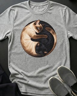 Yin Yang Cats Tee Gift For Cat Lover