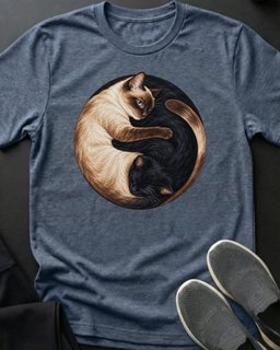 Yin Yang Cats Tee Gift For Cat Lover