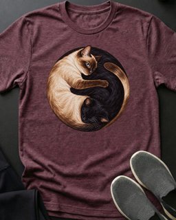 Yin Yang Cats Tee Gift For Cat Lover