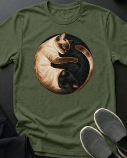 Yin Yang Cats Tee Gift For Cat Lover