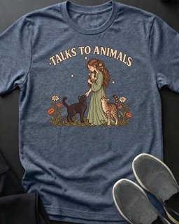 Talks To Animals Tee Gift For Cat Lover