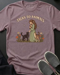 Talks To Animals Tee Gift For Cat Lover