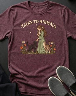 Talks To Animals Tee Gift For Cat Lover