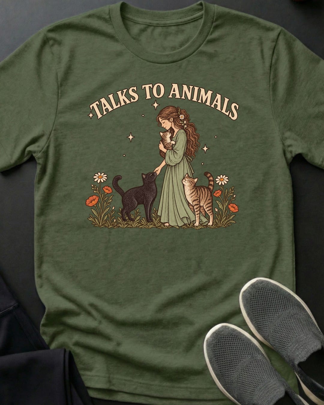 Talks To Animals Tee Gift For Cat Lover