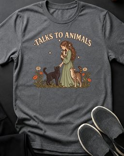 Talks To Animals Tee Gift For Cat Lover