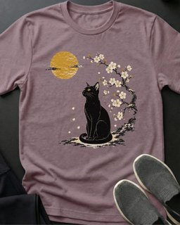 White Blossoms Tee Gift For Cat Lover